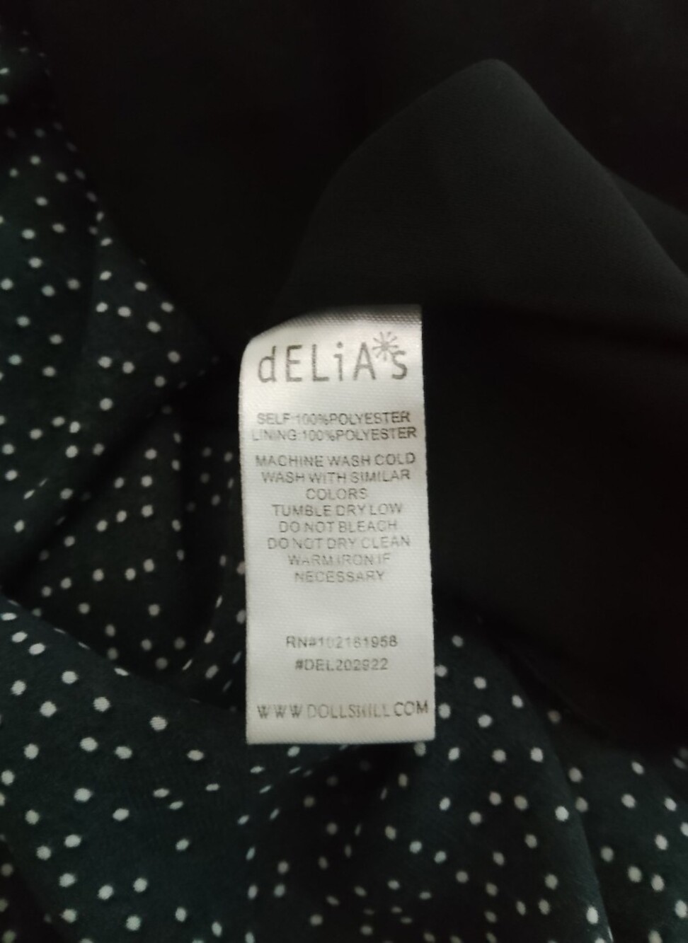 Y2K dELiA*s Black Maxi Skirt with White Dot Print Preppy - Picture 6 of 6